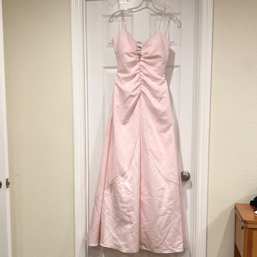 Masquerade Light Pink Party Dress with Spaghetti Straps